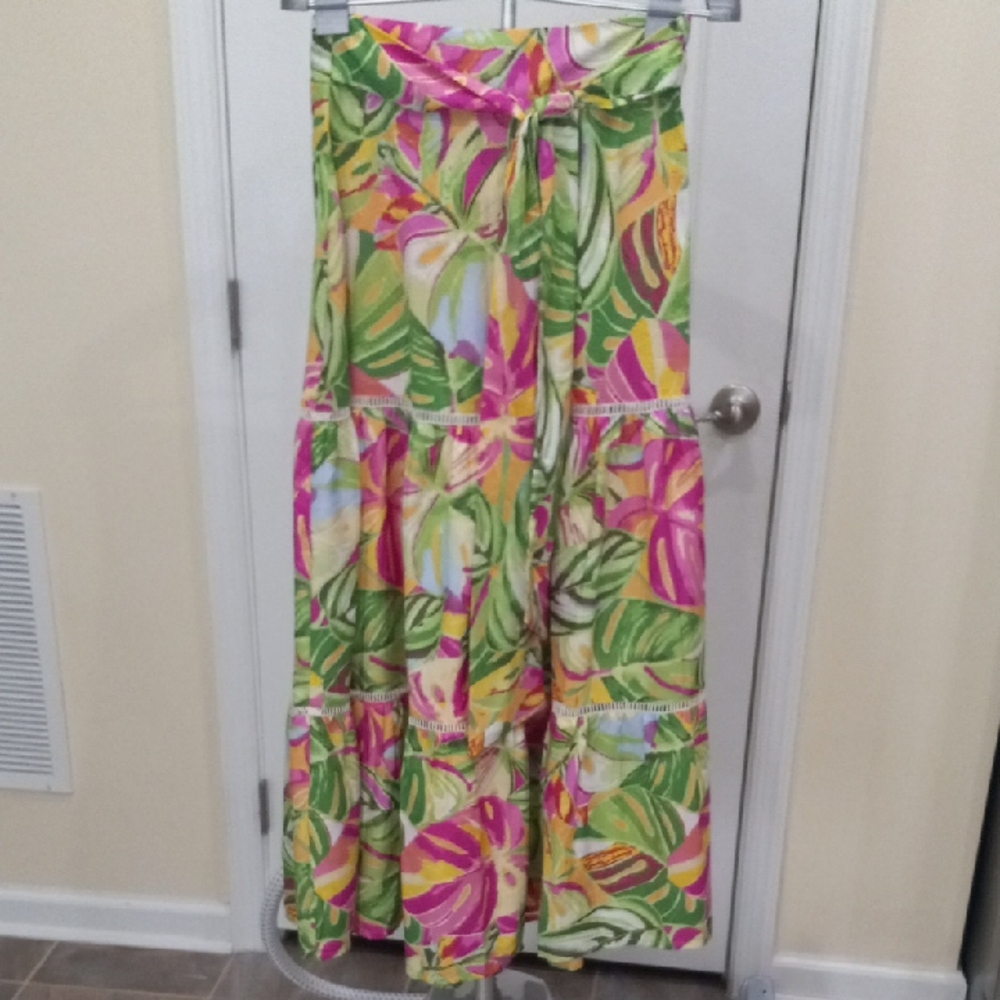 Floral Multicolor Maxi Skirt - Women's Summer Tiered Skirt